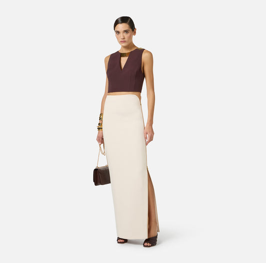 GONNA IN CREPE LEGGERO ELISABETTA FRANCHI GO16561E2 P/E 26