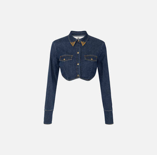 Camicia in denim cropped ELISABETTA FRANCHI CJ34D51E2