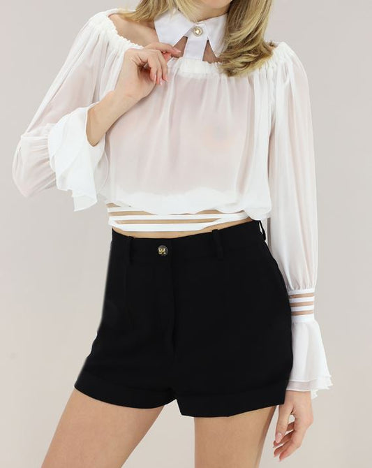 CAMICIA CROP ELISABETTA FRANCHI CA13561E2 P/E 26