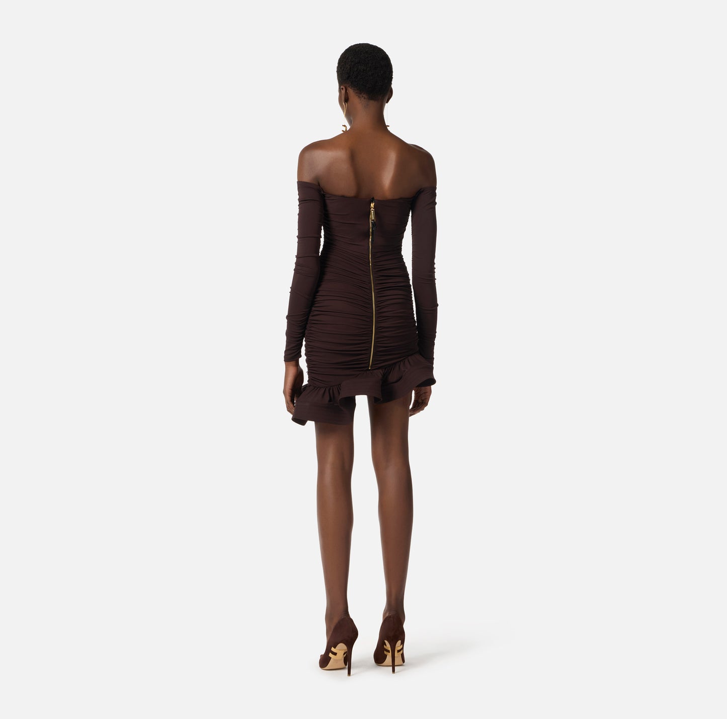 MINI ABITO IN JERSEY DRAPPEGGIATO ELISABETTA FRANCHI AB88062E2 P/E 26