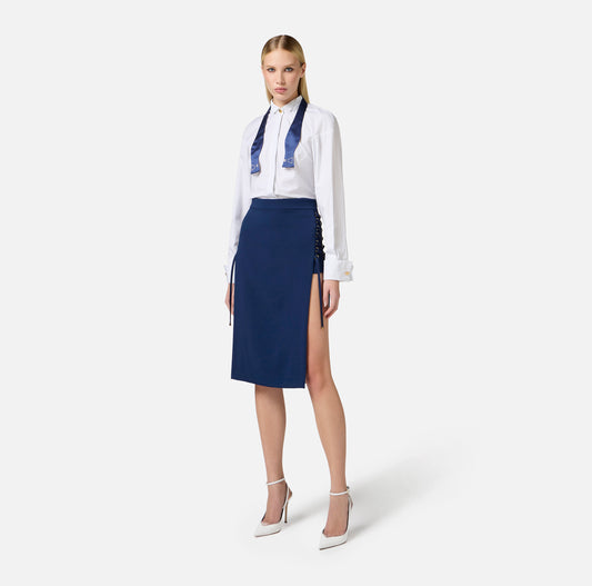 Camicia in popeline rigato ELISABETTA FRANCHI CA09151E2