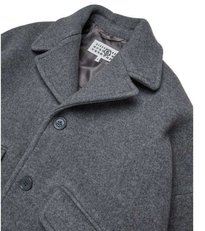 Cappotto a maniche lunghe dalla forma a uovo M60833MM00WM6911 MAISON MARGIELA