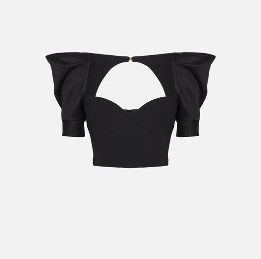 Top realizzato in crêpe e in duchesse  TO02656E2  ELISABETTA FRANCHI