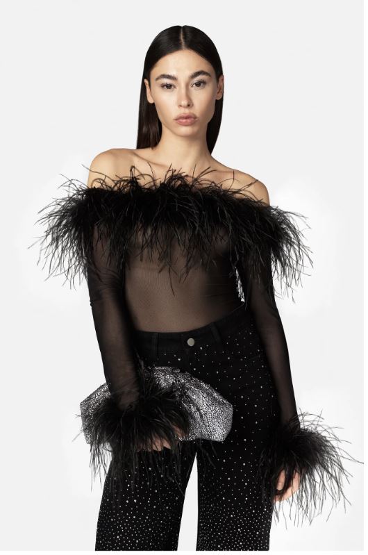 Body Zuben in tulle elastico A0008NER TWENTY FOURHAITCH