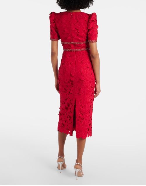 Abito midi in pizzo e ricamo 2501-1954 REBECCA VALLANCE