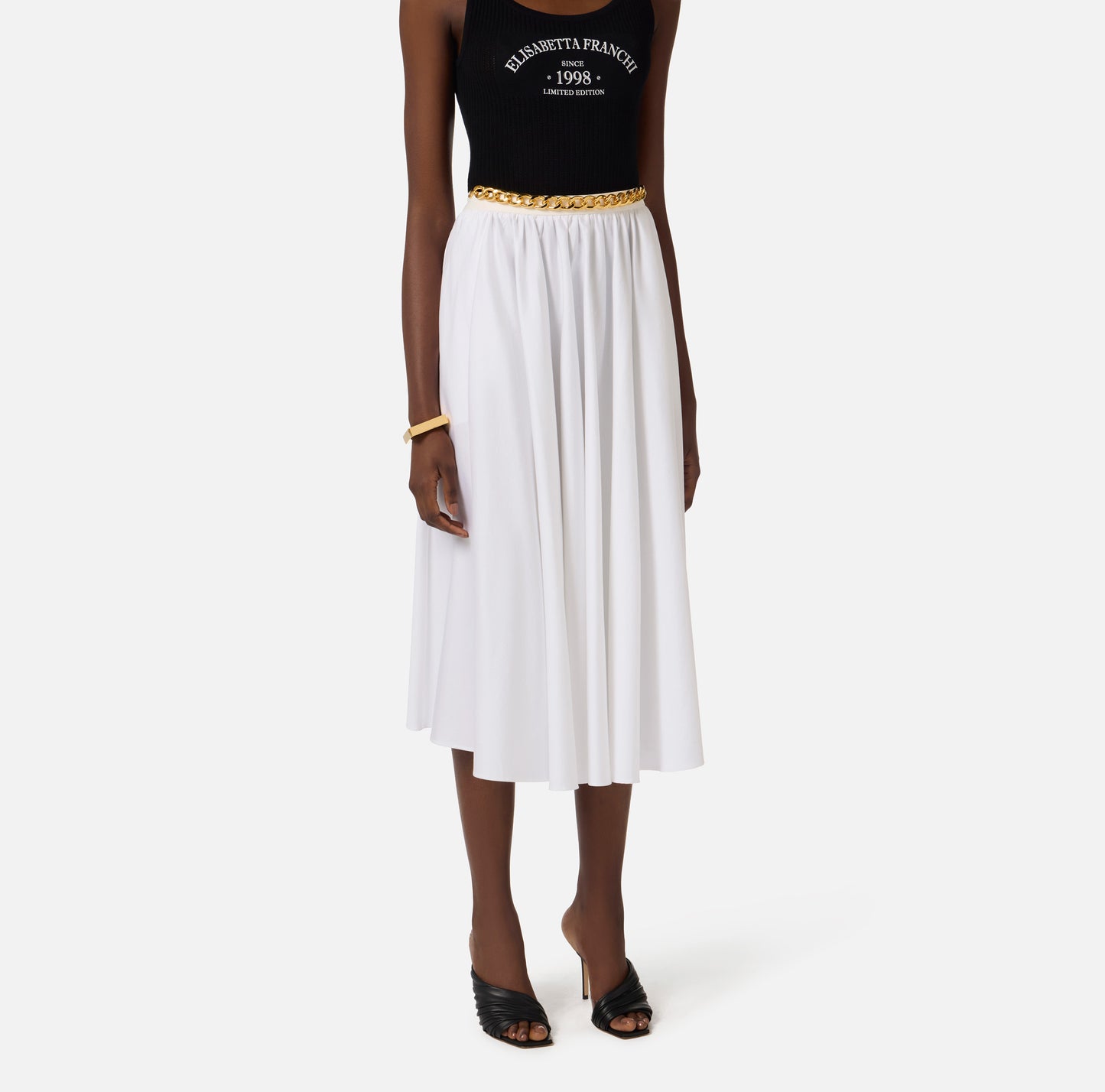 GONNA IN COTONE ELASTICIZZATO ELISABETTA FRANCHI GO16061E2 P/E 26