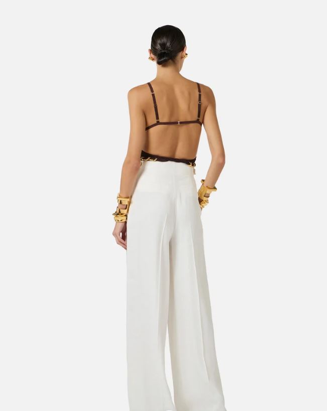 PANTALONI IN MISTO LINO ELISABETTA FRANCHI PA12762E2  P/E 26