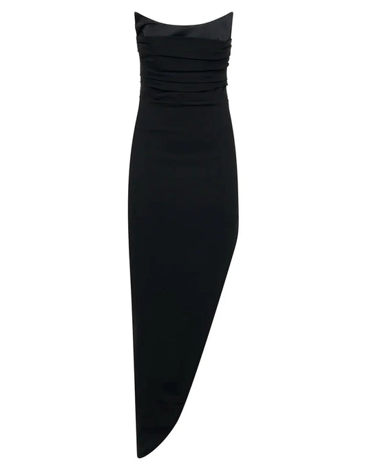 Abito asimmetrico nero Amen AMW25507
