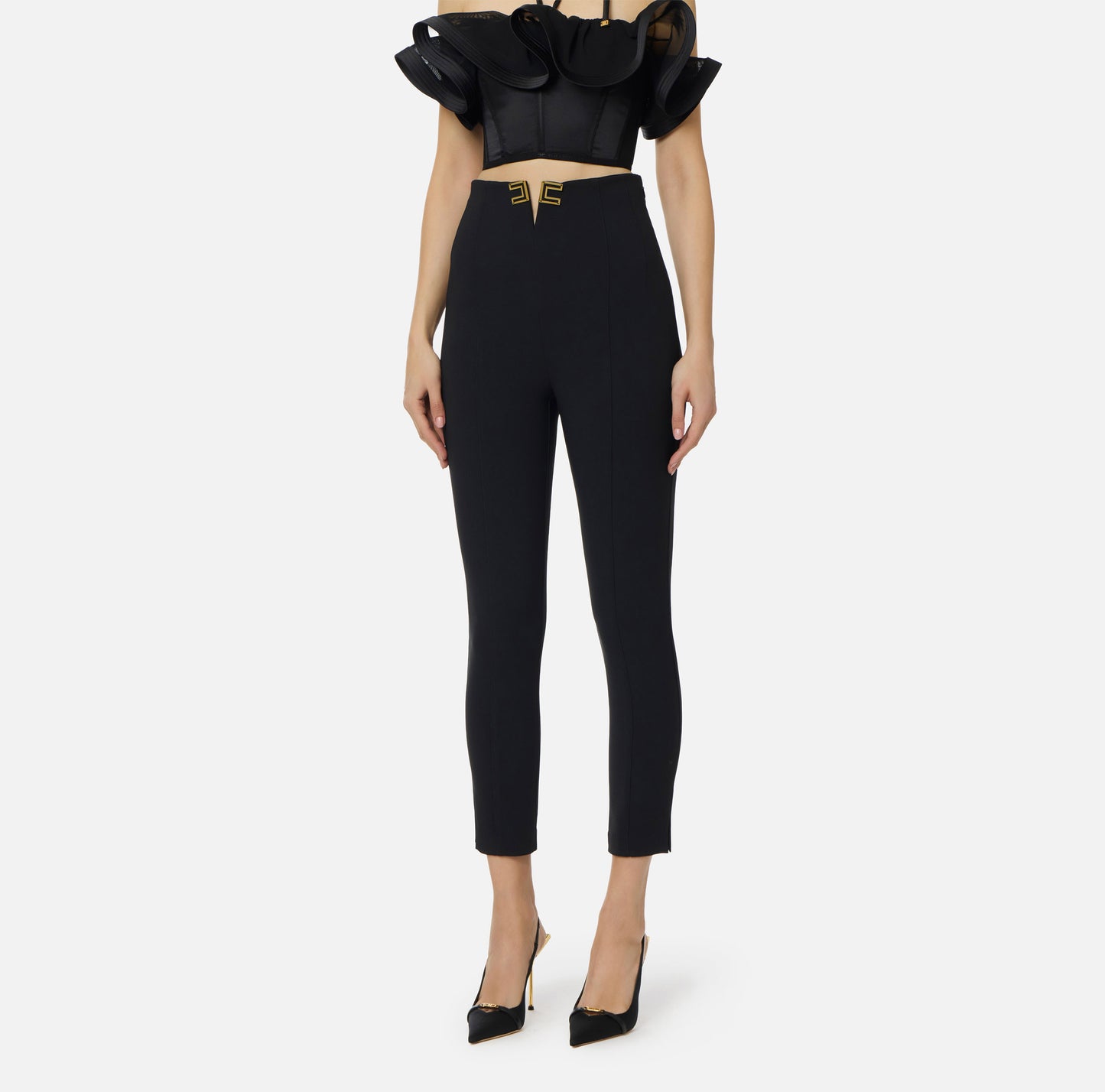 PANTALONI IN DOPPIO CREPE STRETCH  ELISABETTA FRANCHI PA16361E2 P/E 26