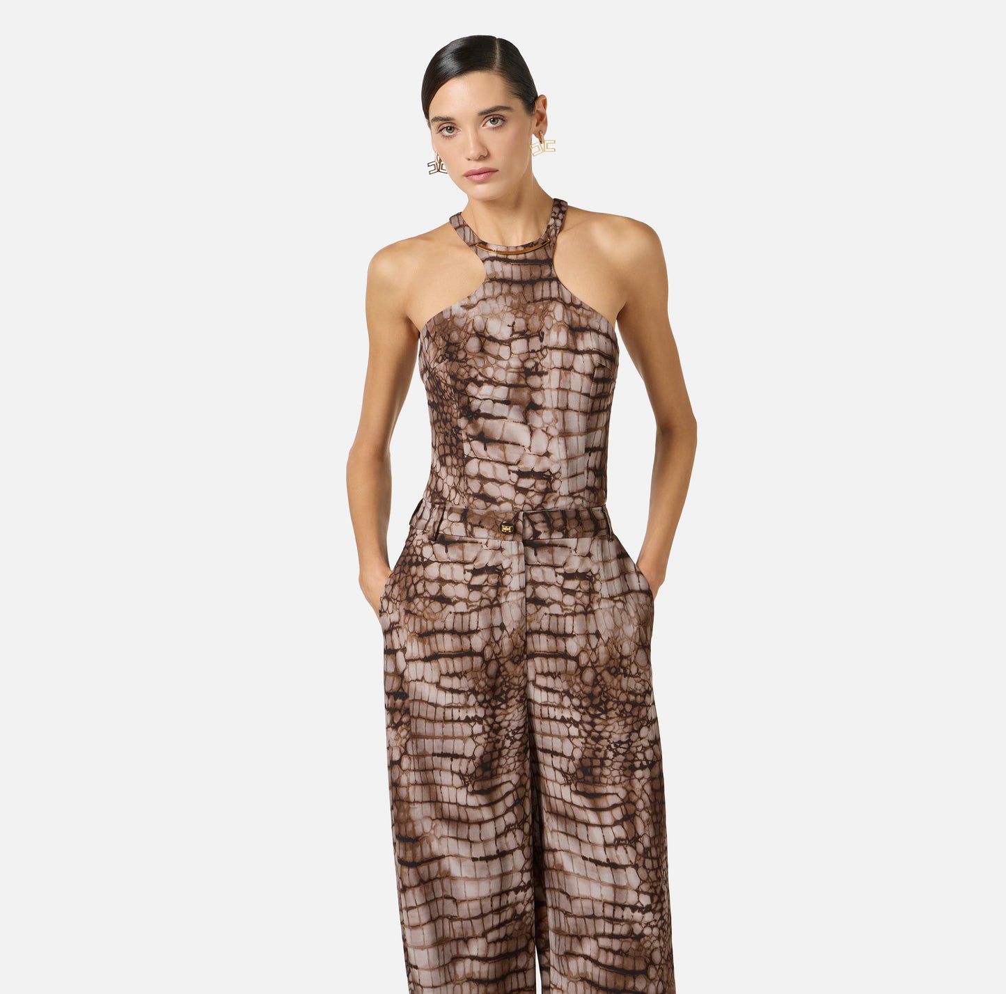 TUTA IN JERSEY LEGGERO CON TOP SMANICATO ELISABETTA FRANCHI TU06061E2 P/E 26