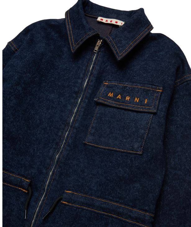 Tuta intera corta in denim marmorizzato M01620-M00VZ-0M01  MARNI