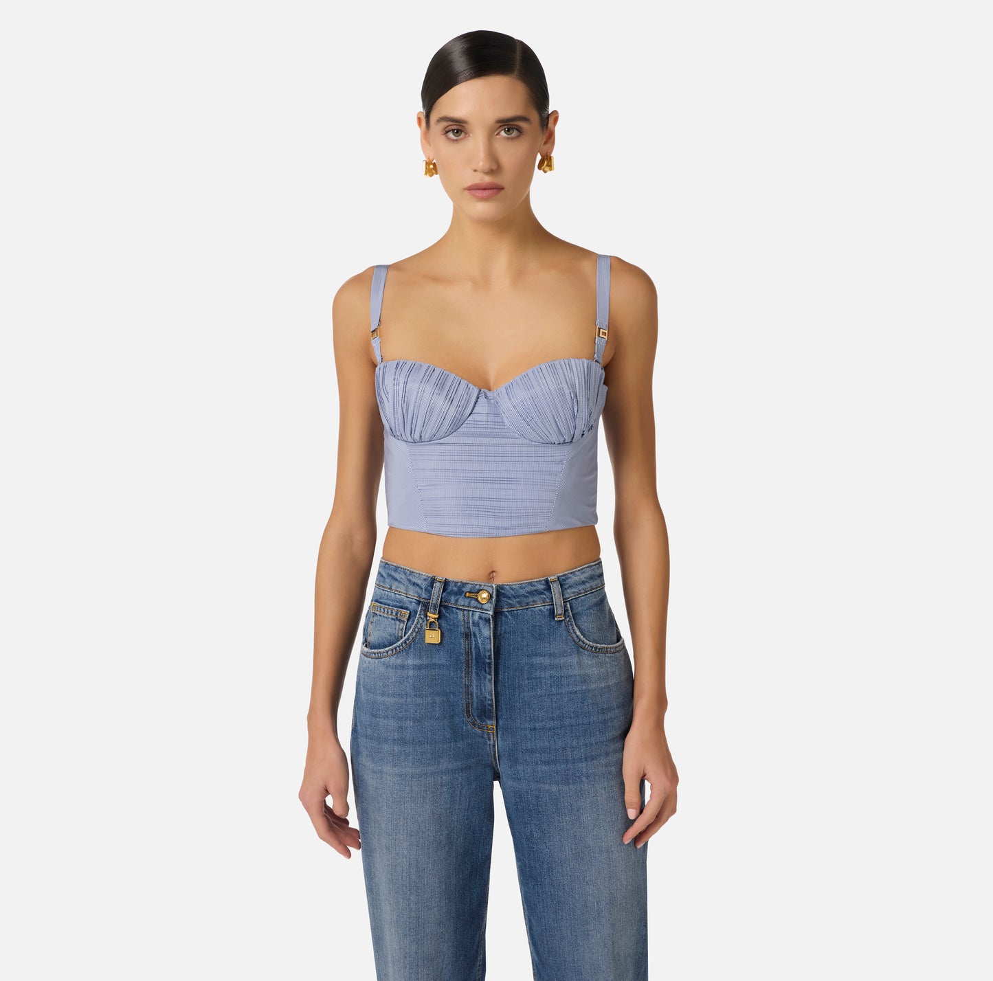 TOP IN TAFFETTA DI  NYLON ELISABETTA FRANCHI TO05362E2 P/E 26