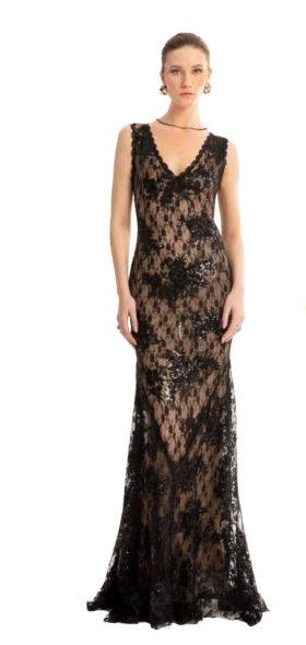 LONG DRESS SEQUIN LACE TASSOS MITROPOULOS TS35331 P/E 26