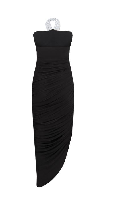 Abito midi con arricciatura asimmetrica 2601DR00101 NUE