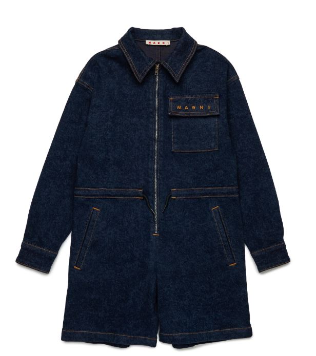 Tuta intera corta in denim marmorizzato M01620-M00VZ-0M01  MARNI