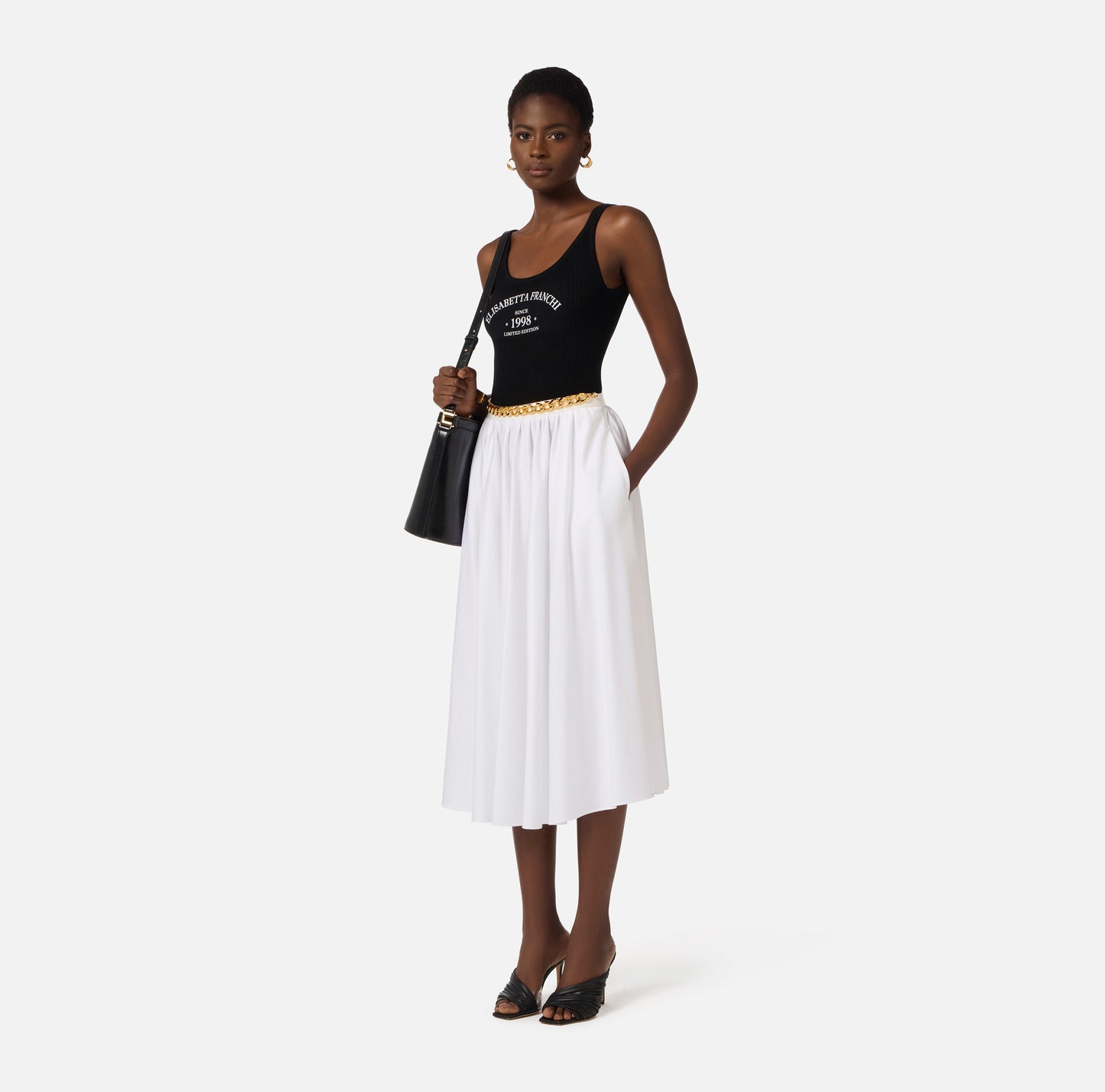 GONNA IN COTONE ELASTICIZZATO ELISABETTA FRANCHI GO16061E2 P/E 26