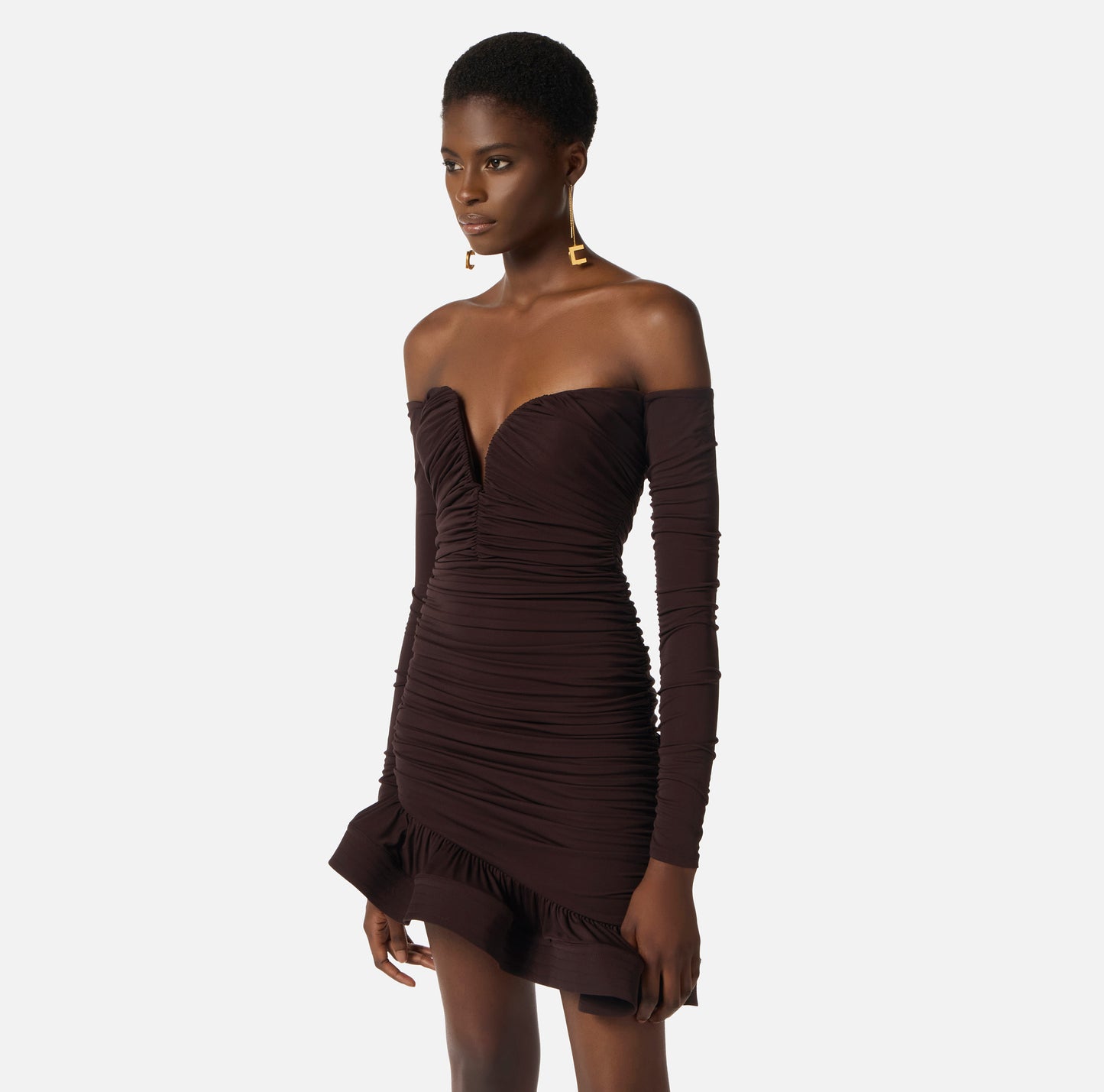 MINI ABITO IN JERSEY DRAPPEGGIATO ELISABETTA FRANCHI AB88062E2 P/E 26