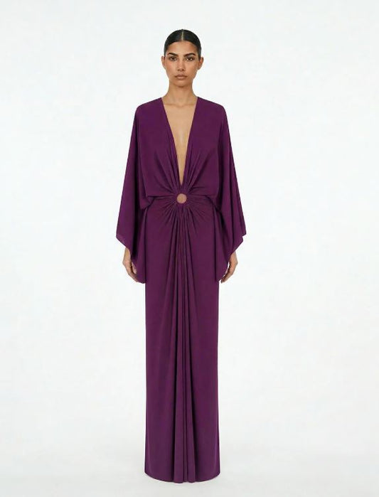 ABITO LUNGO CON MANICHE KIMONO  ALMA SANCHEZ AS26089-TG P/E 26