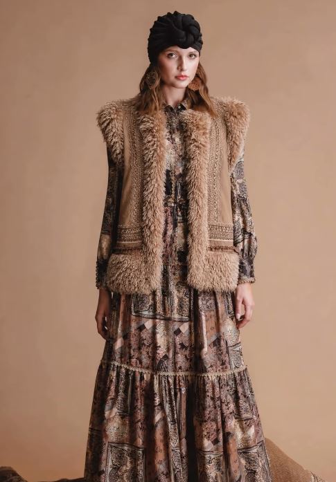 AMOSA GILET IN TESSUTO DI COTONE E ECOPELLICCIA AW26WJK10 A/I 27