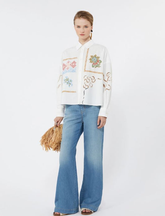 CAMICIA IN POPELINE PURO COTONE 2615111022WKDFONTE MAX MARA WEEKEND