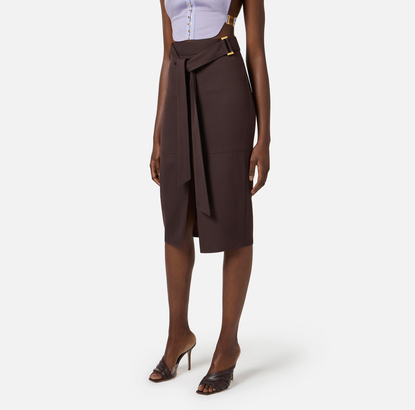 GONNA MIDI IN GABARDINA ELISABETTA FRANCHI GO17361E3 P/E 26