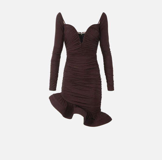 MINI ABITO IN JERSEY DRAPPEGGIATO ELISABETTA FRANCHI AB88062E2 P/E 26