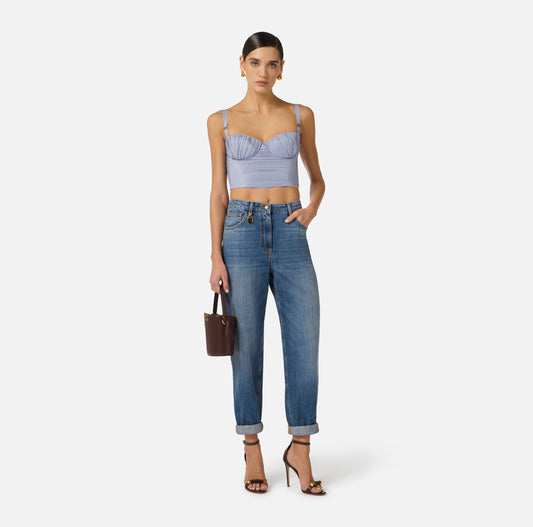 TOP IN TAFFETTA DI  NYLON ELISABETTA FRANCHI TO05362E2 P/E 26