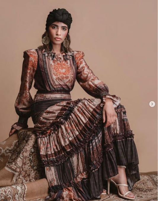 AMOSA ABITO LUNGO IN STILE ETNO-CHIC AW26WAB10 A/I 27