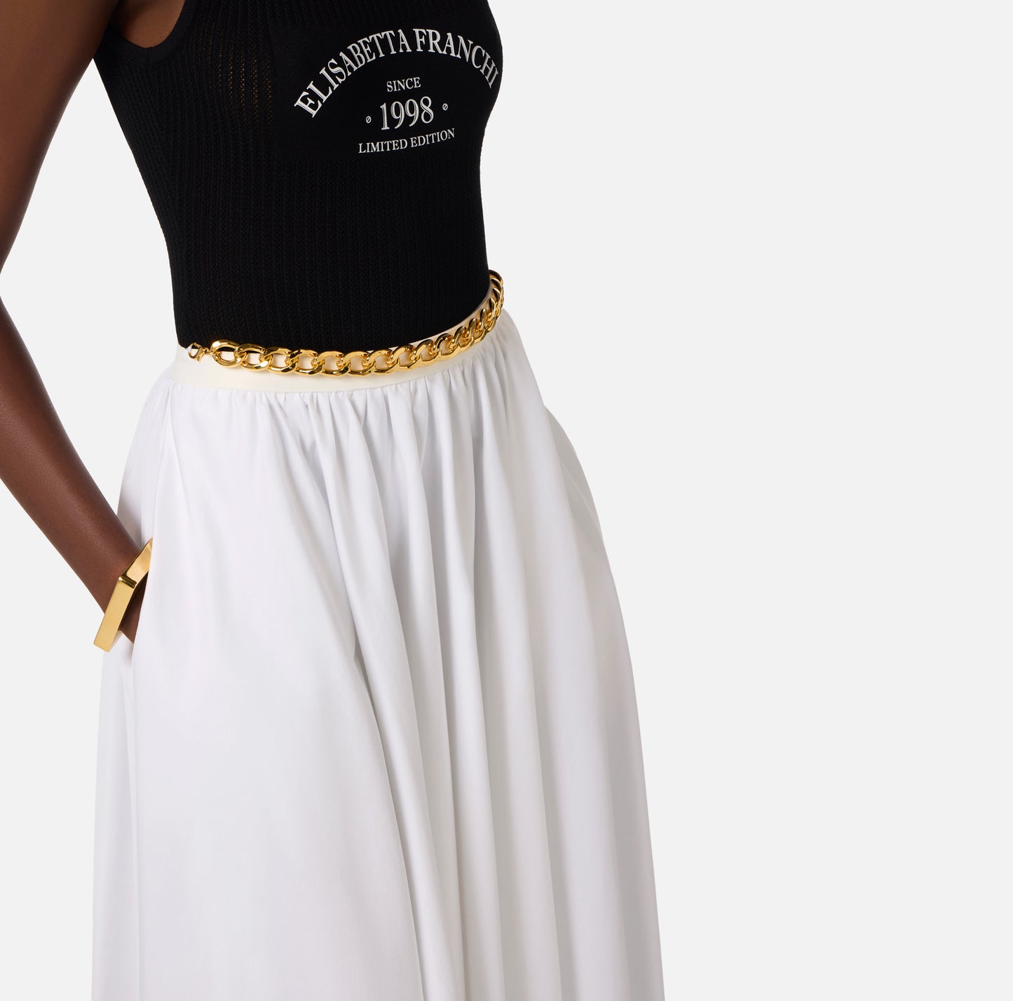 GONNA IN COTONE ELASTICIZZATO ELISABETTA FRANCHI GO16061E2 P/E 26