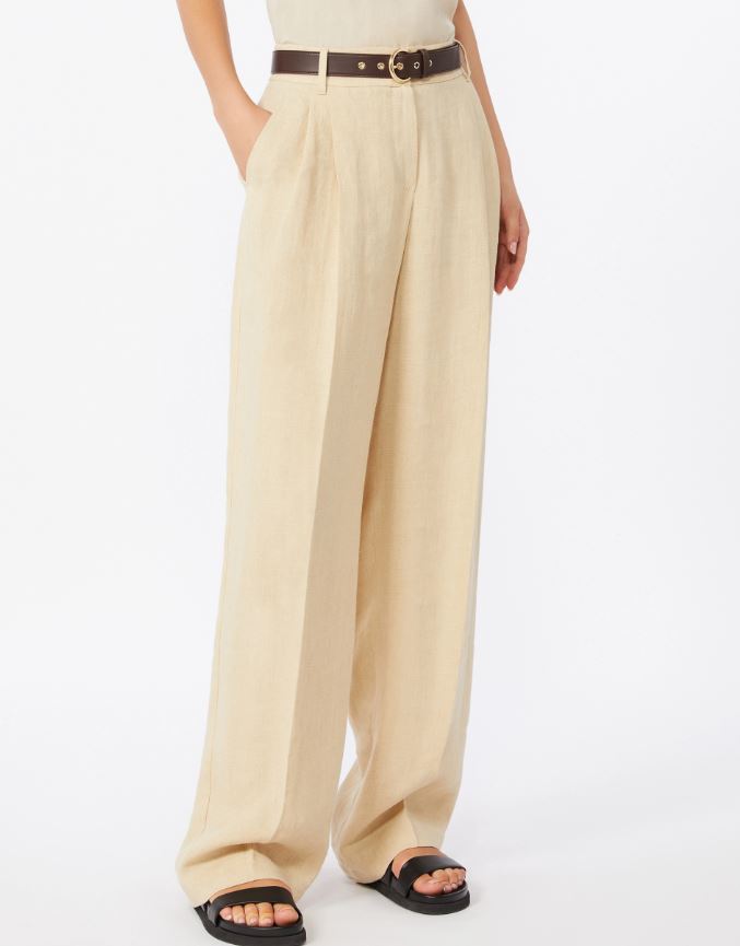 PANTALONE IN BATAVIA DI PURO LINO MAX MARA 2616131032MSTSUMERO P/E 26