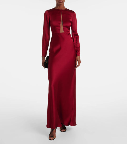 Abito lungo in raso Bird  MAX MARA  2526226094600