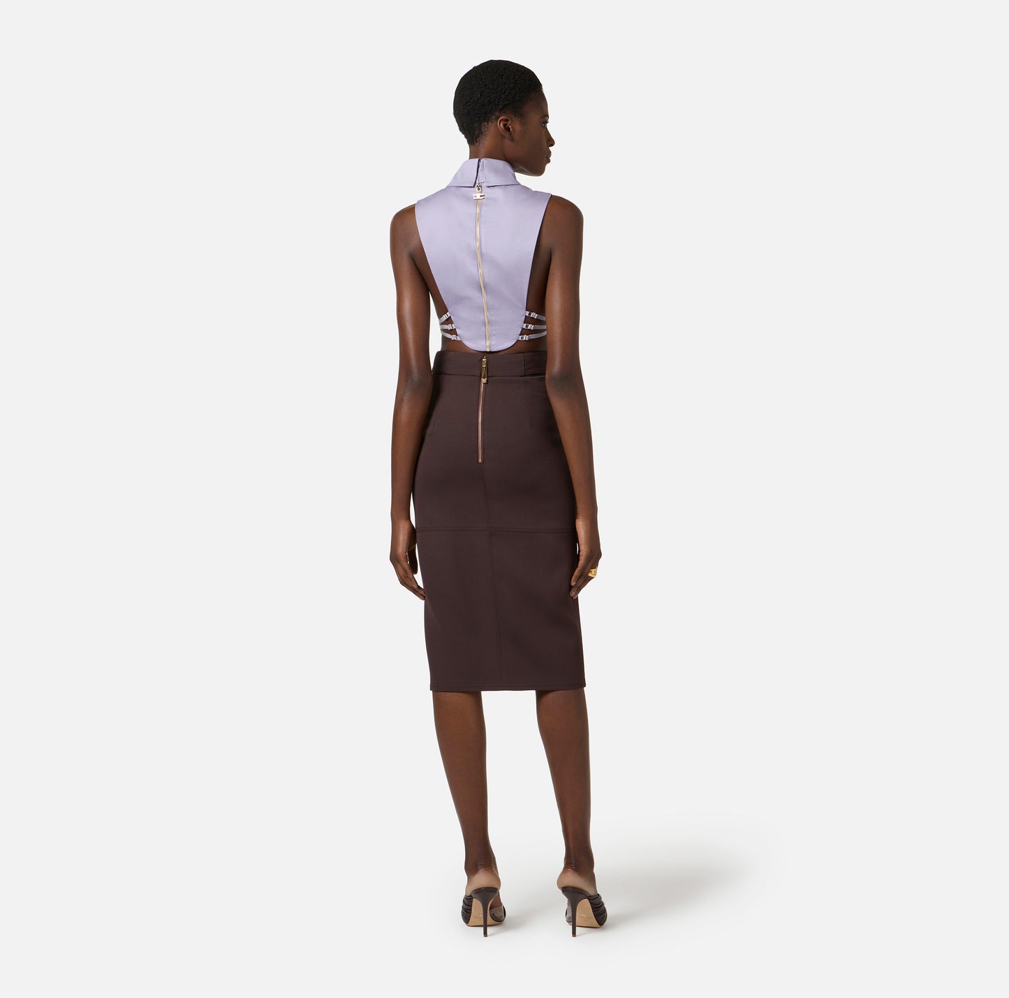 GONNA MIDI IN GABARDINA ELISABETTA FRANCHI GO17361E3 P/E 26