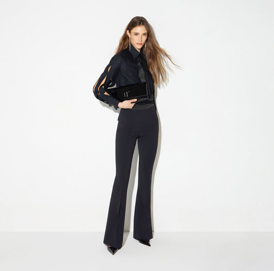 ELISABETTA FRANCHI PANTALONI A ZAMPA IN DOPPIO CREPE STRECH PA19366E2 A/I 27