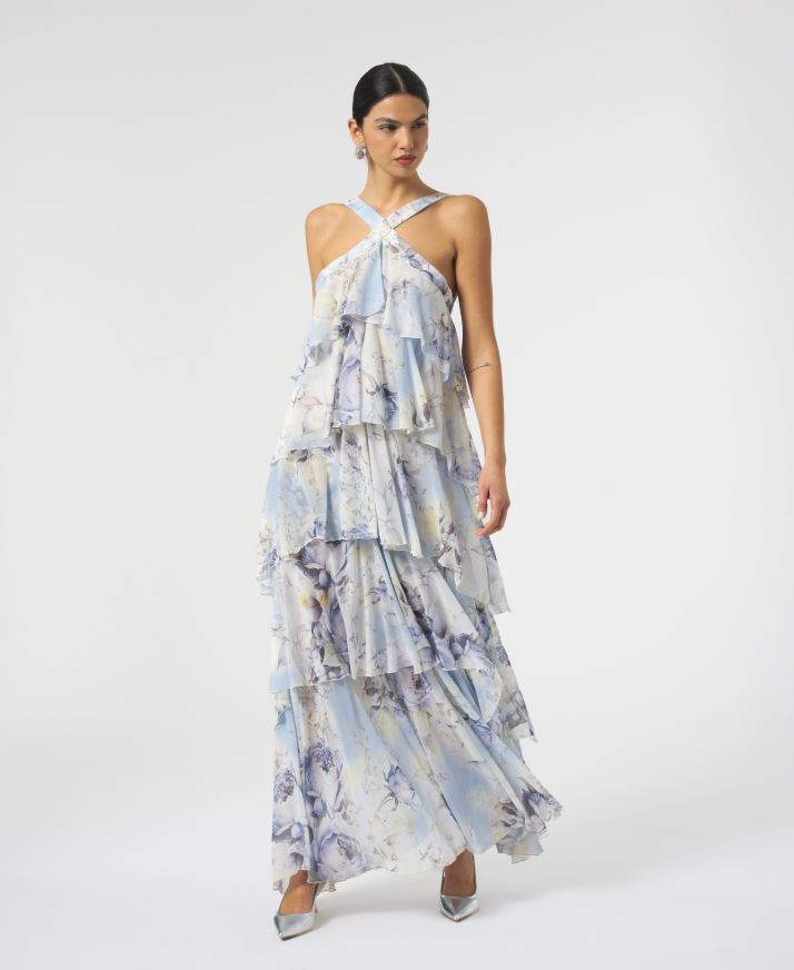 ABITO LUNGO REALIZZATO IN LEGGERO CHIFFON  SILENCE SD9070-26 P/E 26