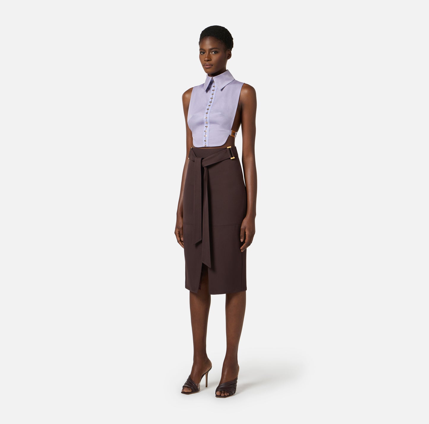 GONNA MIDI IN GABARDINA ELISABETTA FRANCHI GO17361E3 P/E 26