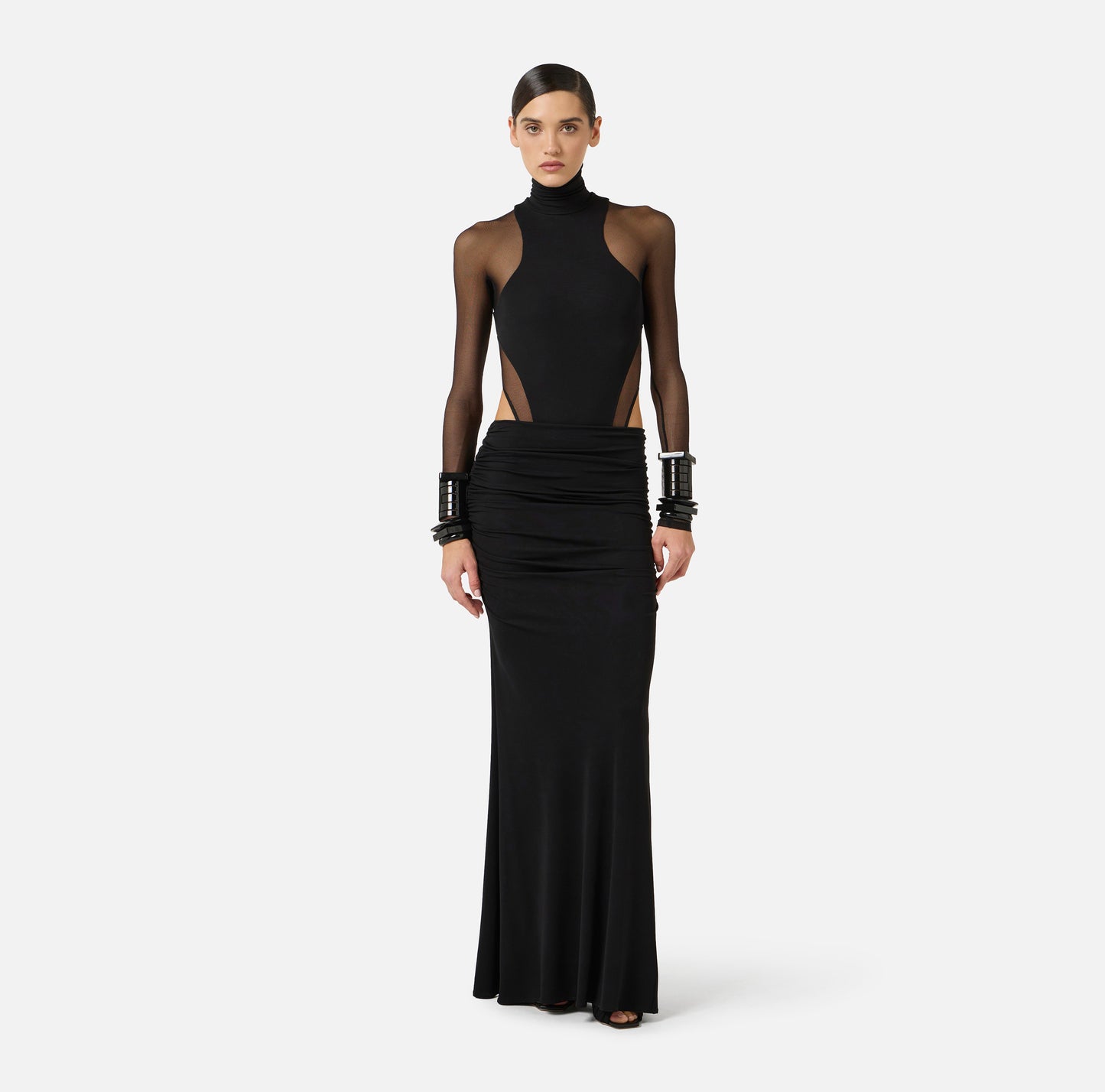 GONNA LUNGA IN JERSEY CREPE ELISABETTA FRANCHI GO16263E2 P/E 26