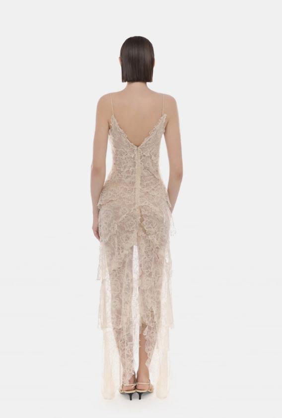 ABITO LUNGO IN PIZZO BEIGE D330 MONTSAND