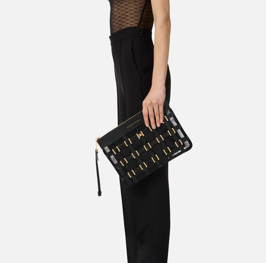 BUSTA CON TEXTURE EFFETTO PELLE   ELISABETTA FRANCHI BS03A62E2 P/E 26