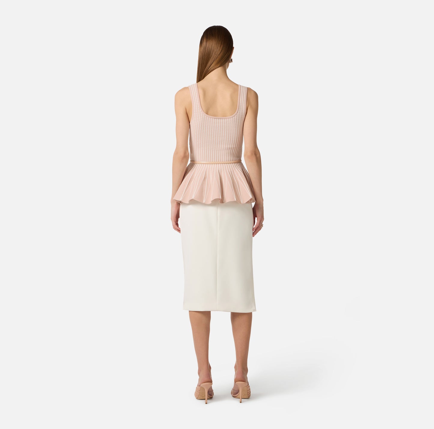 TOP SMANICATO IN MAGLIA ELISABETTA FRANCHI TK85S62E2 P/E 26